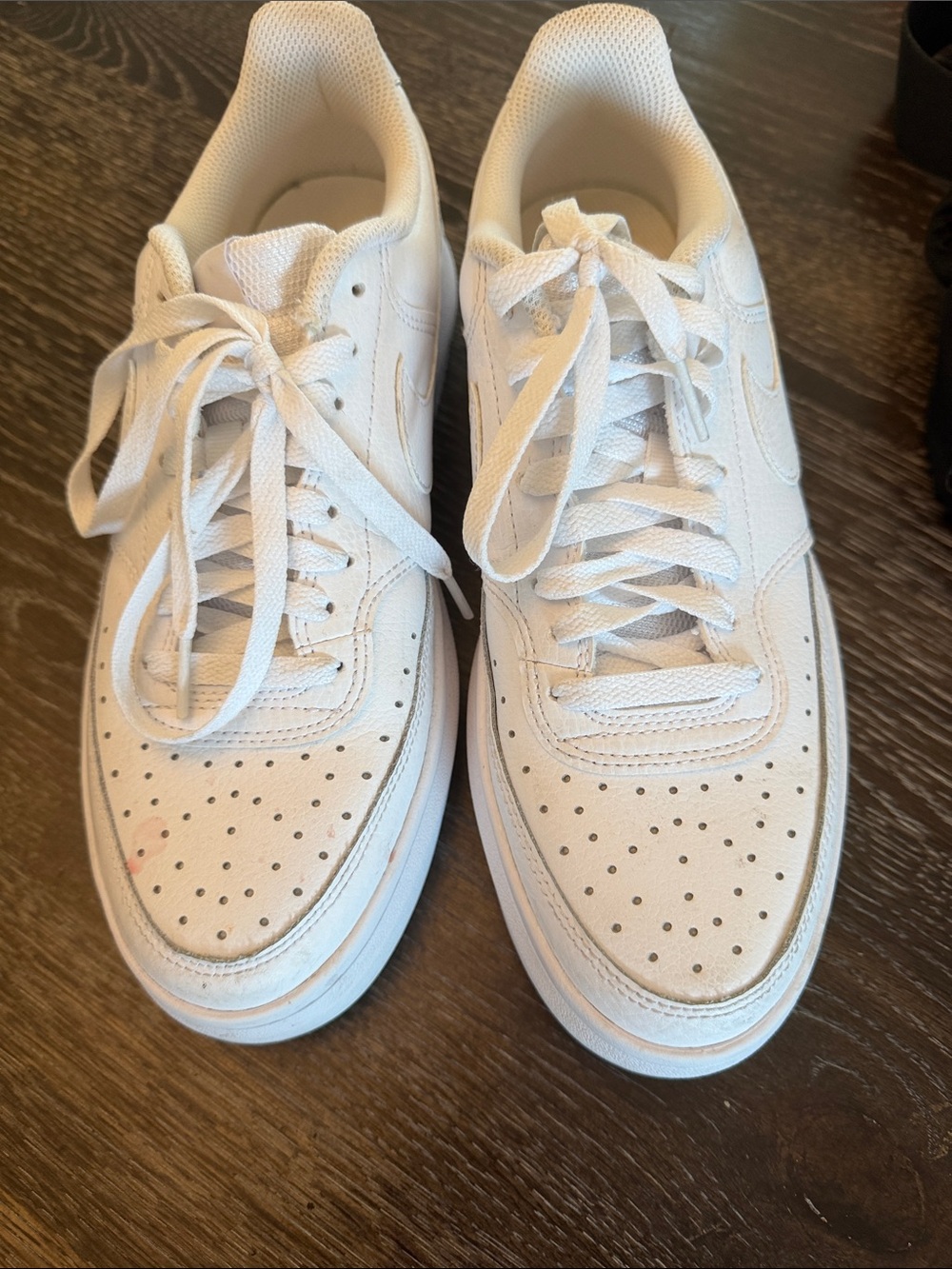 Nike Women's White Low-Top Platform Leather Sneakers - Picture 2 of 3